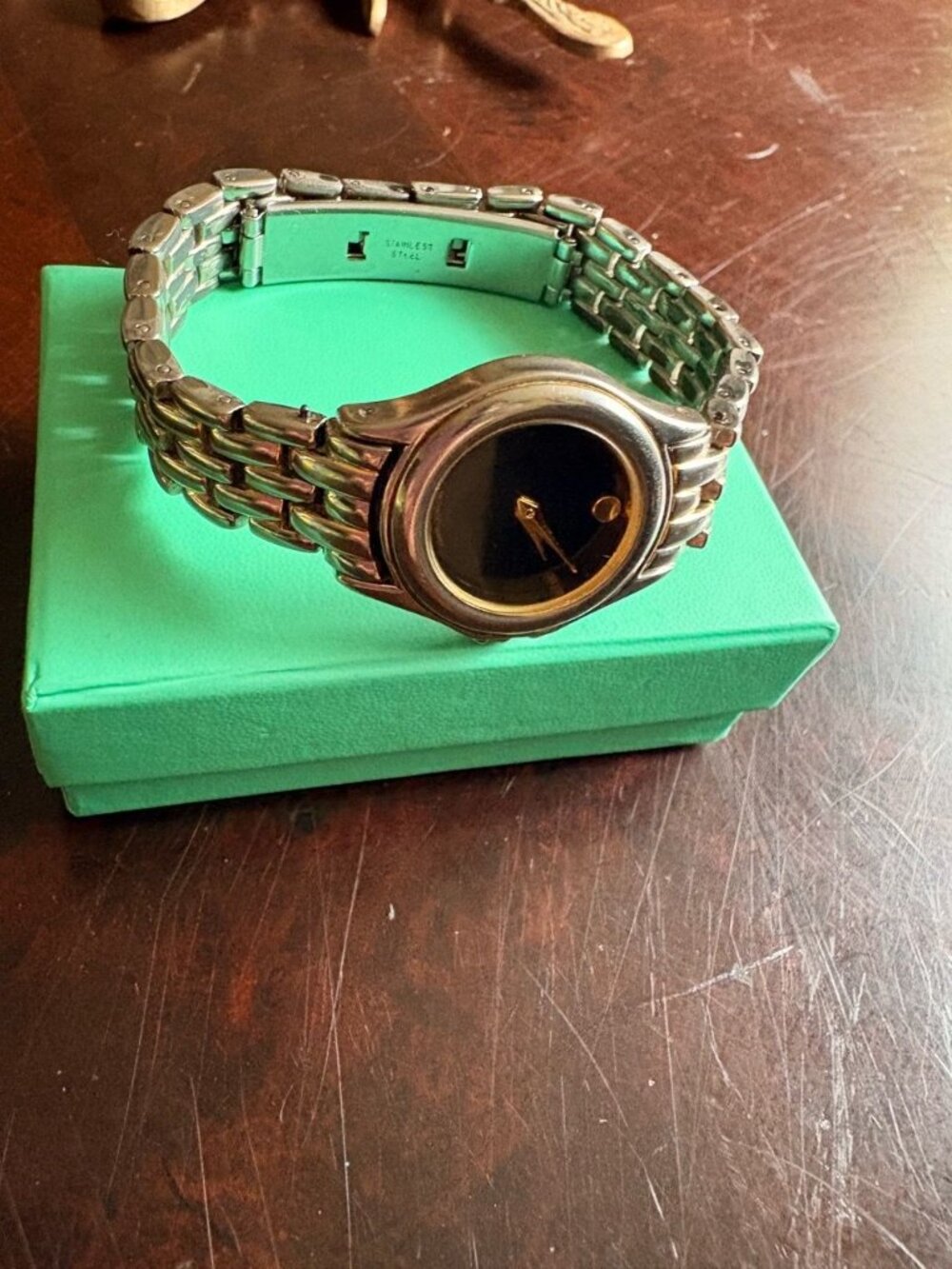 Vintage Movado Museum Two-Tone Stainless Steel Ladies Watch - Working!